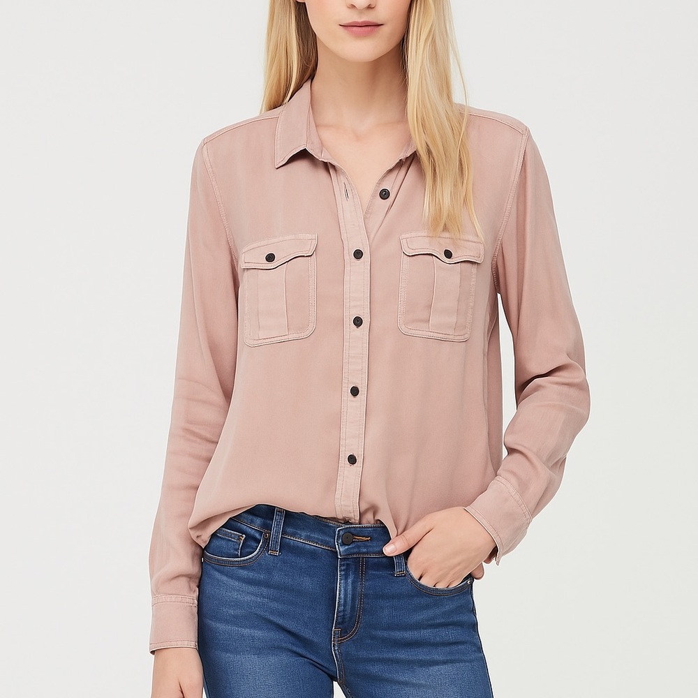 Women's Button-Up Blouse - Pink